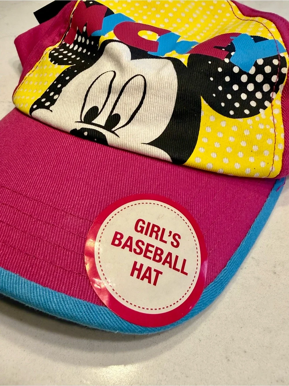 Disney Pink Yellow Blue Mickey Mouse Kids Baseball Hat